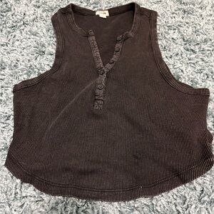 Garage Charcoal Sleeveless Crop Top